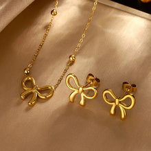 Load image into Gallery viewer, Golden Bow Knot Jewelry Set