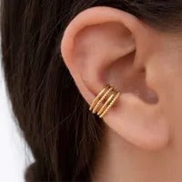 Load image into Gallery viewer, Golden Slim Ear Cuffs Set