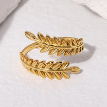 Load image into Gallery viewer, Golden Adjustable Leaf Ring