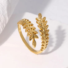 Load image into Gallery viewer, Golden Adjustable Leaf Ring