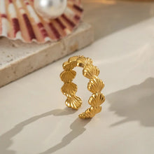 Load image into Gallery viewer, Adjustable Gold Shells Ring