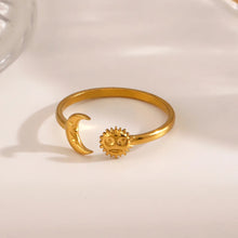 Load image into Gallery viewer, Adjustable Sun Moon Ring