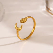 Load image into Gallery viewer, Adjustable Sun Moon Ring