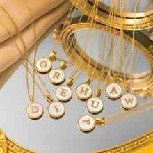 Load image into Gallery viewer, White and Gold Letter Necklace