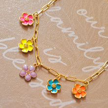 Load image into Gallery viewer, Colors Flowers Charm Necklace