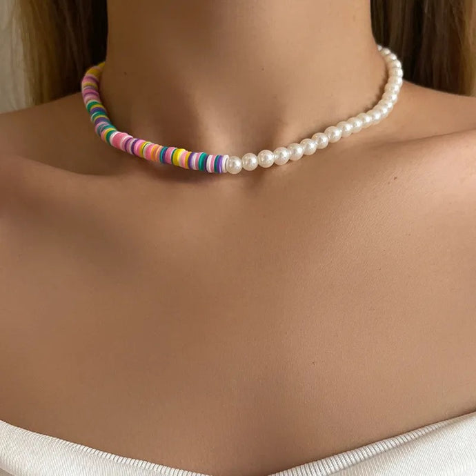 Summer White Beaded Necklaces
