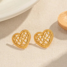 Load image into Gallery viewer, Art Heart Golden Earrings

