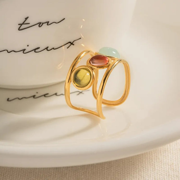 Retro Colorful Open Ring