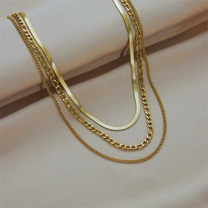 Golden Layered 3 in 1 Necklace