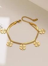 Load image into Gallery viewer, Double Leaf Clover Bracelet
