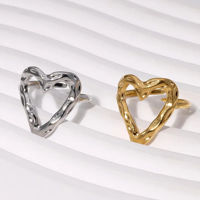 Simple Style Heart Adjustable Ring