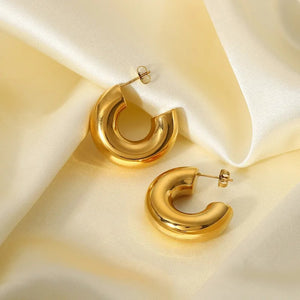 Elegant Golden C Earrings