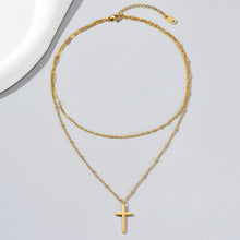 Load image into Gallery viewer, Double Layer Cross Necklace
