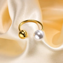 Load image into Gallery viewer, Pearl Golden Open Ring
