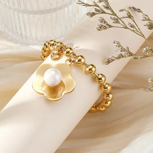 Chunky Flower Pearl Bracelets