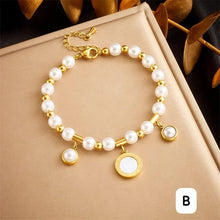 Load image into Gallery viewer, Pearl and Gold Bracelets
