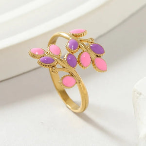 Colors Leaf Open Ring