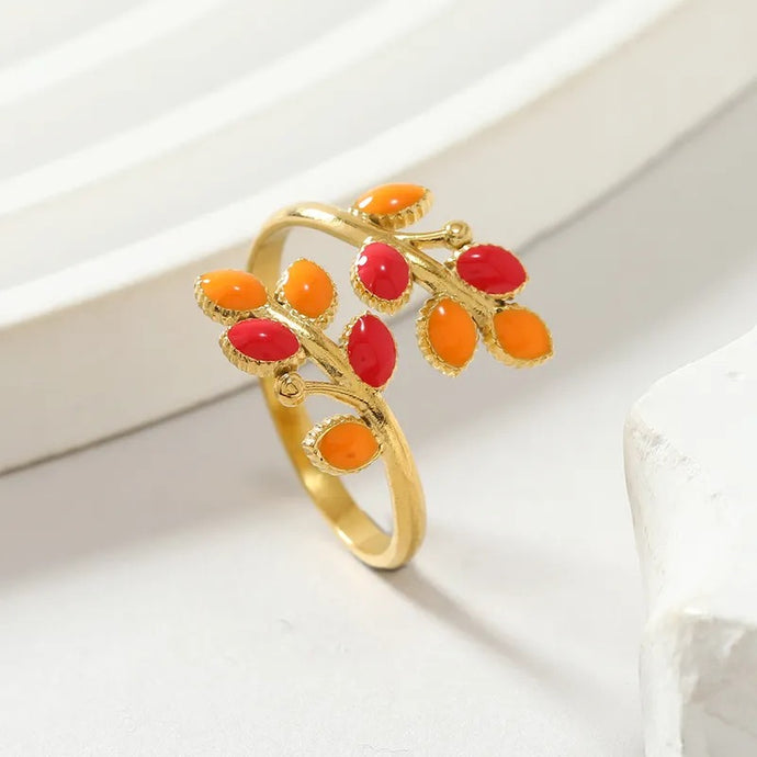 Colors Leaf Open Ring