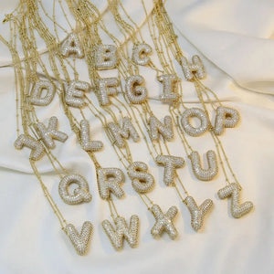 Brilliant Letter Pendant Necklace