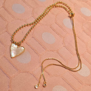 Adjustable My White Heart Necklace