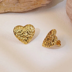 Golden Grace Heart Earrings