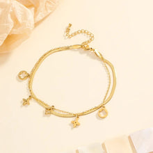 Load image into Gallery viewer, Double Golden Clover Bracelet
