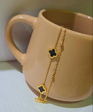 Load image into Gallery viewer, Double Black Clover Bracelet

