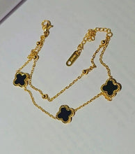 Load image into Gallery viewer, Double Black Clover Bracelet

