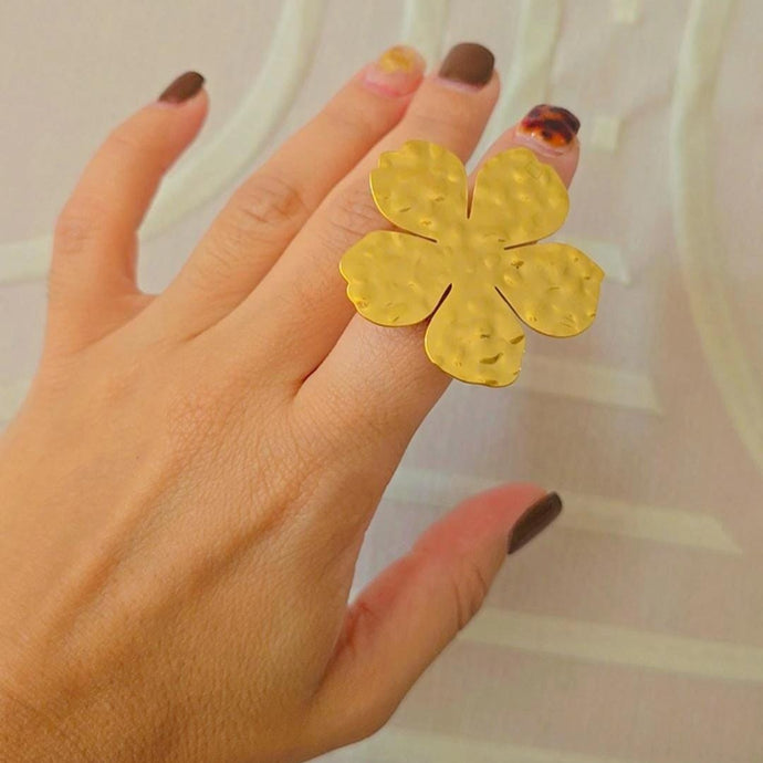 Vintage Flower Open Ring