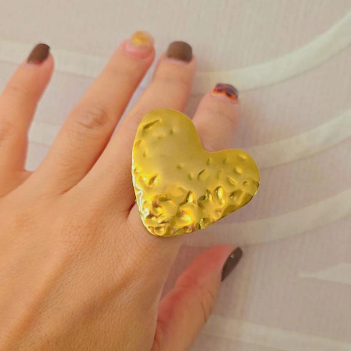 Vintage Big Heart Open Ring