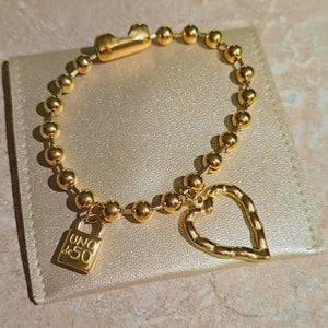 UN- Lock and Heart Bracelet