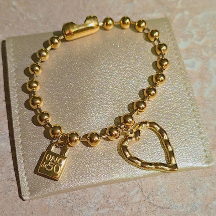 UN- Lock and Heart Bracelet