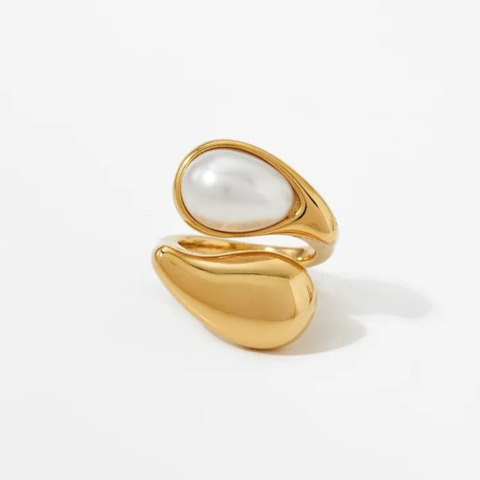 Modern Pearl Open Ring