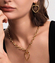 Load image into Gallery viewer, Big Golden Heart Earrings
