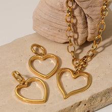 Load image into Gallery viewer, Big Golden Heart Earrings
