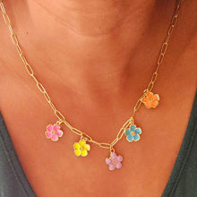 Load image into Gallery viewer, Colors Flowers Charm Necklace
