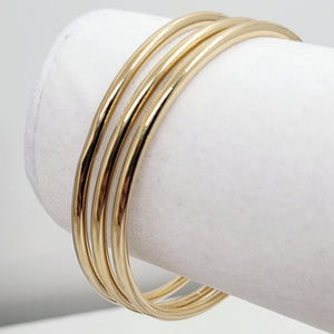 Gold Round Bangle Bracelet  2pcs