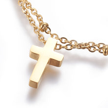 Load image into Gallery viewer, Multi-Strand Bracelets with Chain Cross
