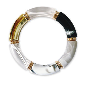 Multi Plastic W. Golden Bangles Bracelet