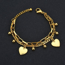 Load image into Gallery viewer, Heart-Shaped Pendant Multi-layer Bracelet
