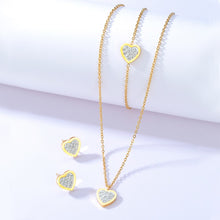 Load image into Gallery viewer, Heartshaped Zircon 3pcs Set
