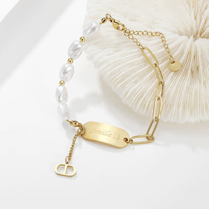 Fashion Pearl Geometric Stainless Steel Bracelets