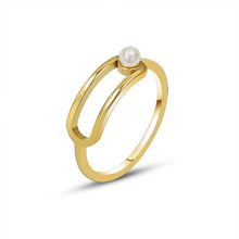 Load image into Gallery viewer, Fashion Geometric Pearl Ring size 7
