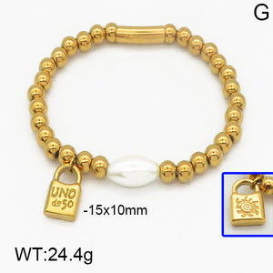 Expandable White Pearl Gold Bracelets- Uno 50