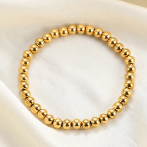 Elastic Gold Bead Bracelet