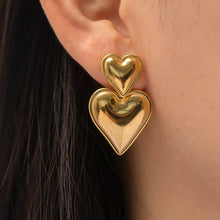Load image into Gallery viewer, Two Heart in One Earrings
