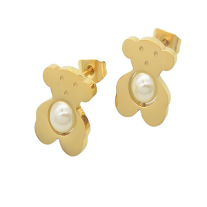 T- Beautiful Bear and Pearl Earrings