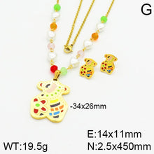 Load image into Gallery viewer, T-Multicolor Bear and pearls 2pcs Sets
