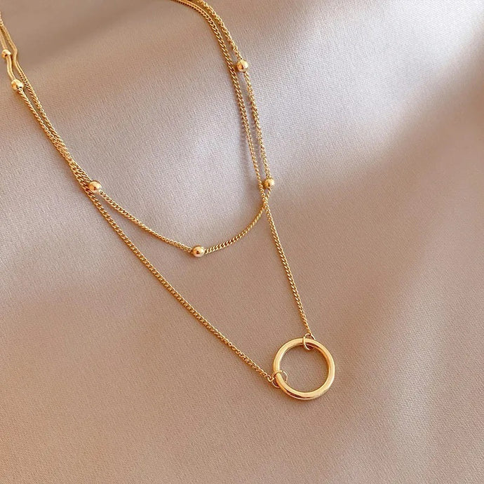 Layered Circle Golden Necklace