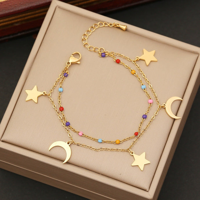 Double Colorful Moon Bracelet